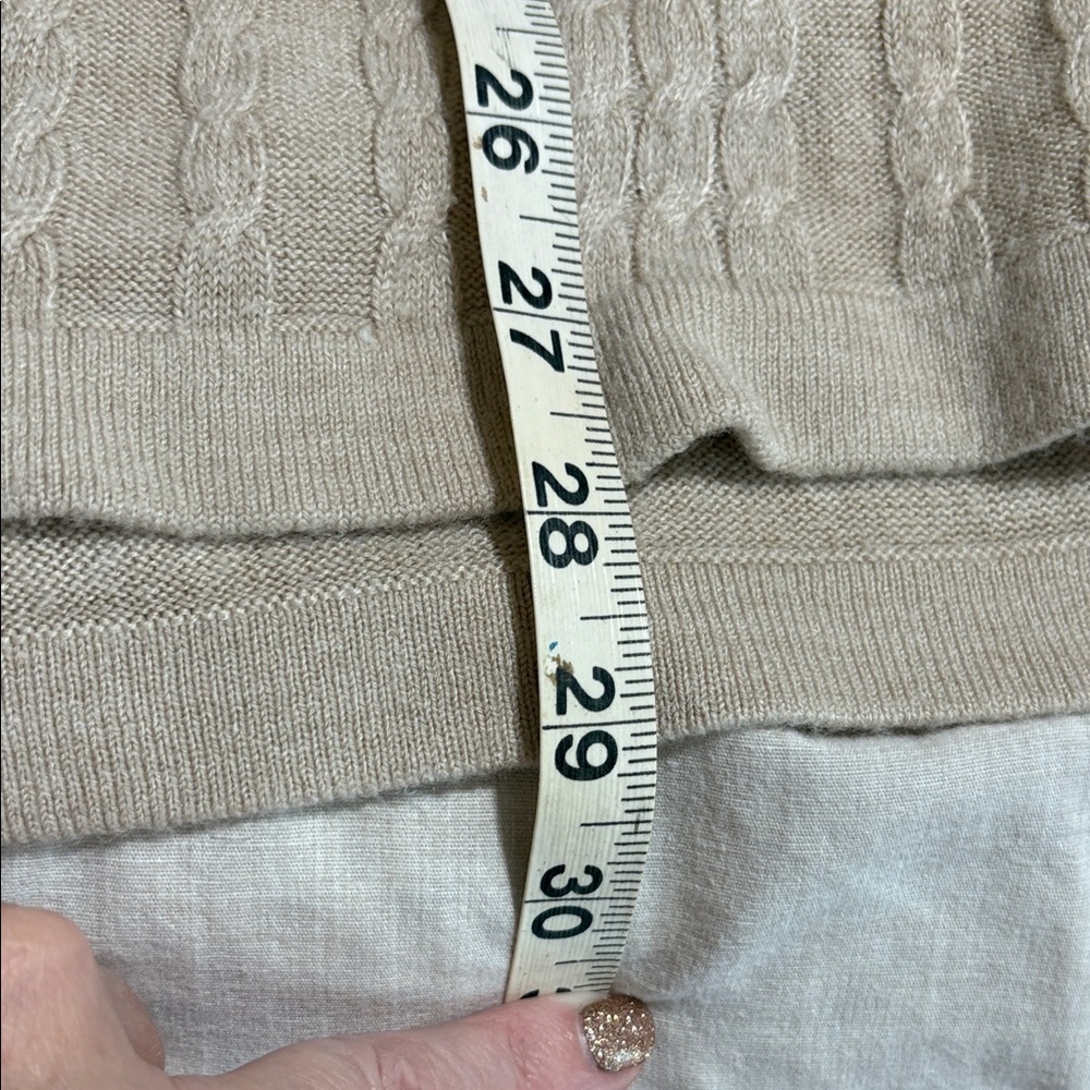 Beige Lightweight Cable Knit Sweater - Picture 6 of 6